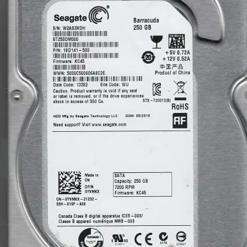 Seagate 250GB 7.2K RPM SATA 6Gbps 3.5 Inch Hard Disk 9YP131-516