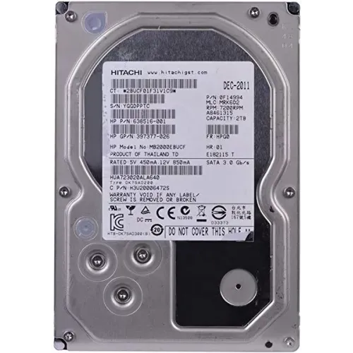 Hitachi 2TB 7.2K RPM 6Gbps 3.5Inch SATA Internal Hard Drive HUA723020ALA640 Hitachi 2TB 7.2K RPM 6Gbps 3.5Inch SATA Internal Hard Drive HUA723020ALA640