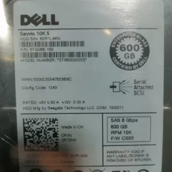 Hard disk 0R72NV Dell 600-GB 6G 10K 2.5 SAS