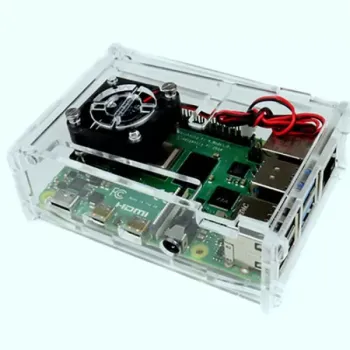 Raspberry PI 4 Model B Acrylic Case with Cooling Fan Slot Raspberry PI 4 Model B Acrylic Case with Cooling Fan Slot