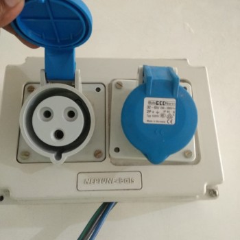 Neptune Panel Mounting Socket  32A 2P 230V Double socket box