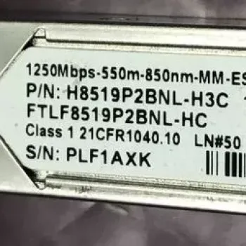 Finisar HP FTLF8519P2BNL-HC 1.25Gb/s Multi-Mode Fibre 850nm 550m LC Connector SFP Transceiver Module