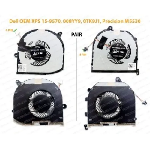 Fan For Dell XPS 15-9560, 15-7590, 15-9570, Precision 5520, 5530, 5540, M5530, M5540 CPU & GPU Cooling Fan Cooler Fan For Dell XPS 15-9560, 15-7590, 15-9570, Precision 5520, 5530, 5540, M5530, M5540 CPU & GPU Cooling Fan Cooler