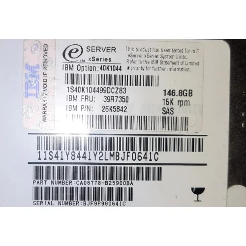IBM 146.8GB 15K RPM 2G 3.5 Inch SAS FC Hard Disk With Mounting IBM 146.8GB 15K RPM 2G 3.5 Inch SAS FC Hard Disk With Mounting