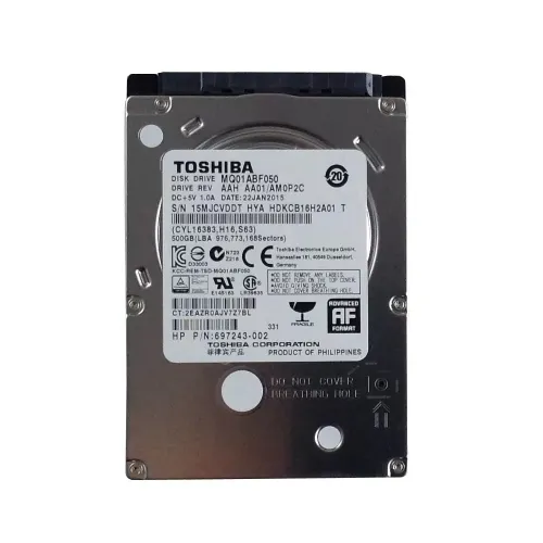 HP SATA Hard Disk 697243-002 500GB 5.4K RPM 6Gbps 2.5inch HP SATA Hard Disk 697243-002 500GB 5.4K RPM 6Gbps 2.5inch